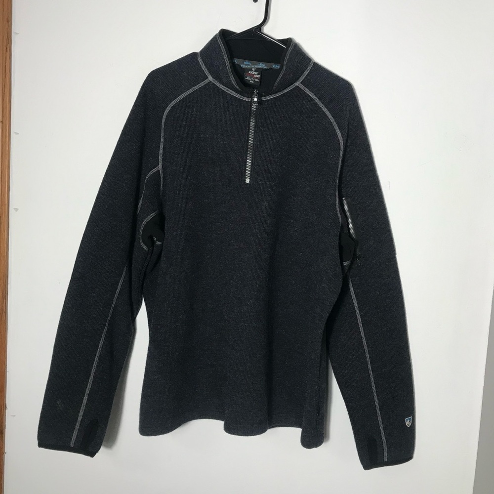 Mens Kuhl 1/4 Thermo Kore Jacket, Wool Blend, Gray, Size XXL, EUC!